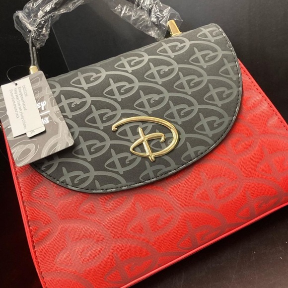 Loungefly Disney Logo Red & Black Crossbody Bag - Picture 8 of 8